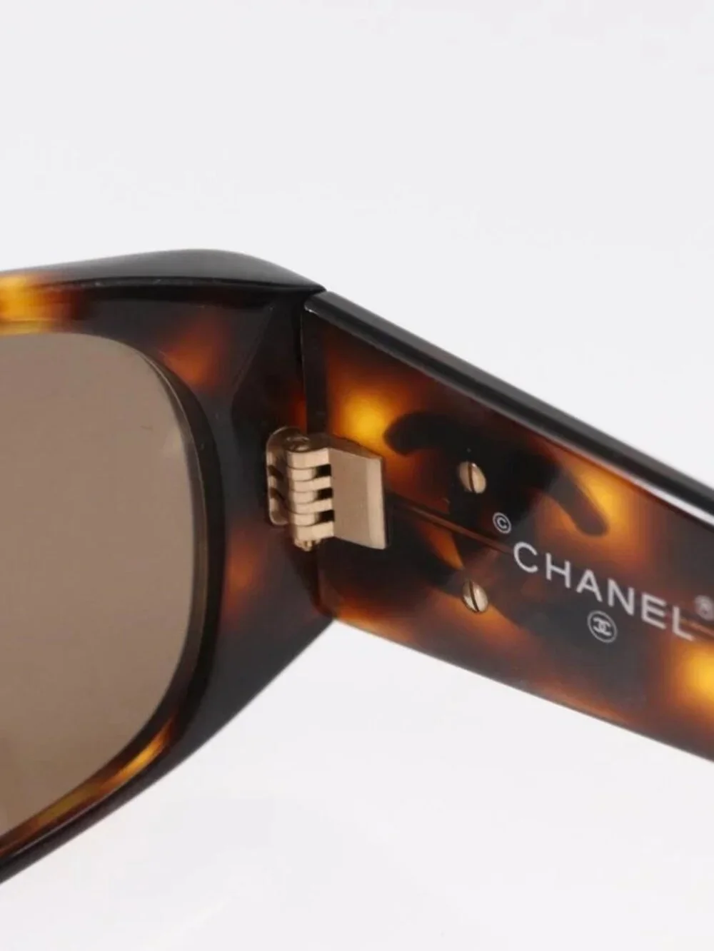 CHANEL Sunglasses Plastic Brown CC Auth 153000